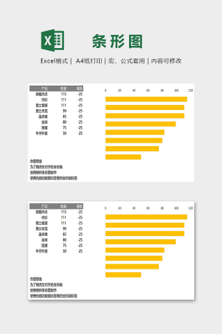 数据可视化坐标轴左对齐条形图excel模板