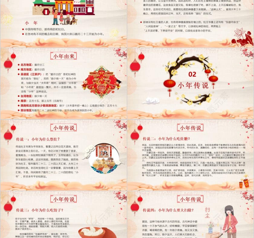 中华民族传统节日腊月二十三小年由来习俗传说PPT第2张