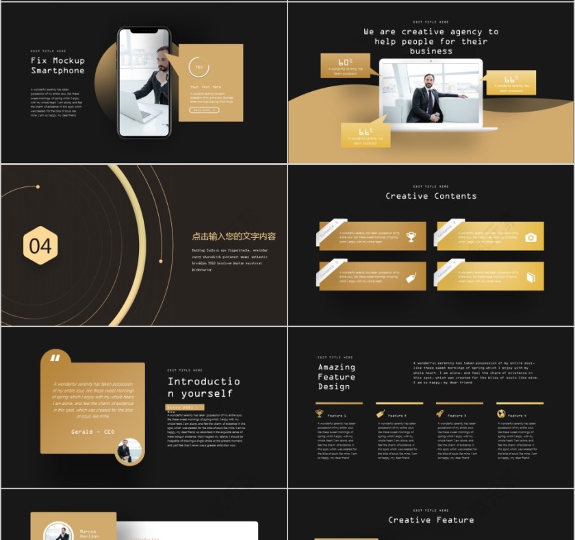 黑色大气商务提案计划书PPT模板第4张