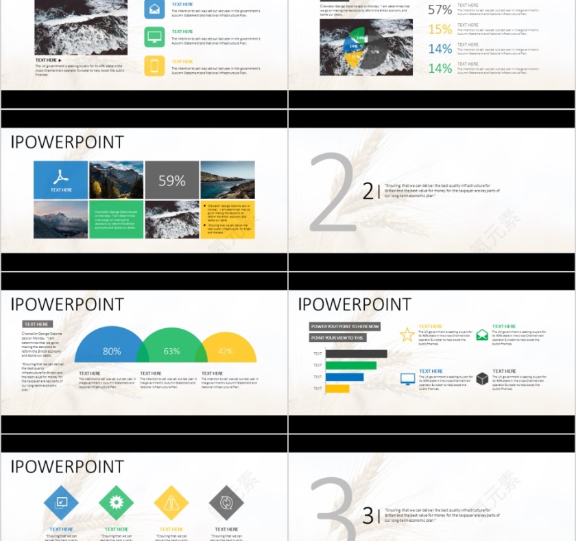 商务欧美ppt模板简约2019高端大气 商业工作汇报时尚极简风素材第2张