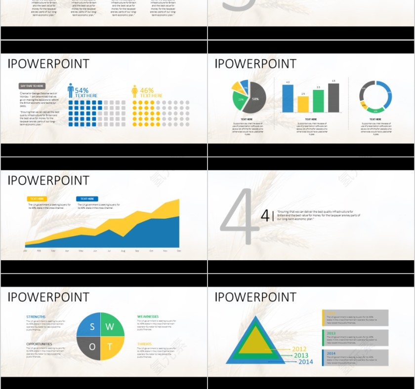 商务欧美ppt模板简约2019高端大气 商业工作汇报时尚极简风素材第3张
