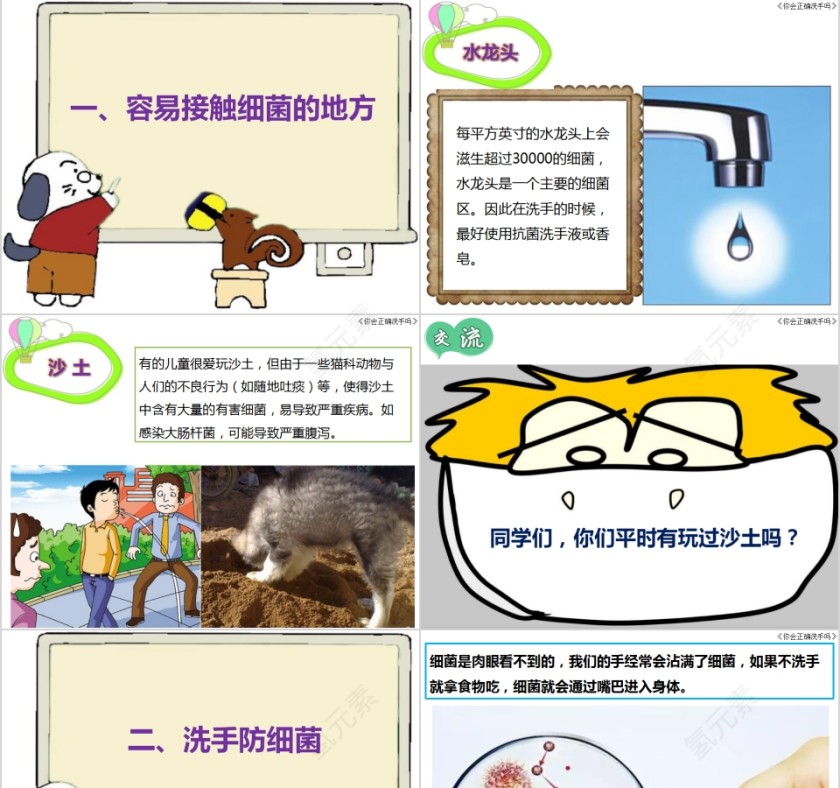 你会正确洗手吗儿童六部洗手法PPT第3张