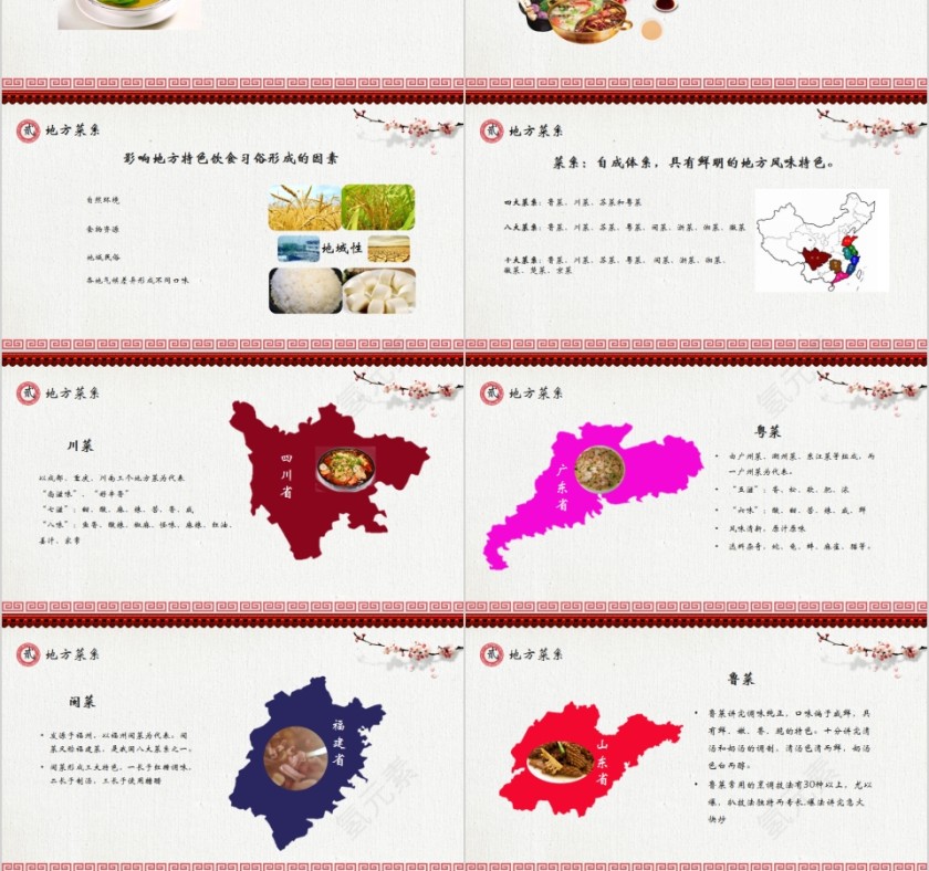中国风中国饮食文化介绍通用PPT模板第3张