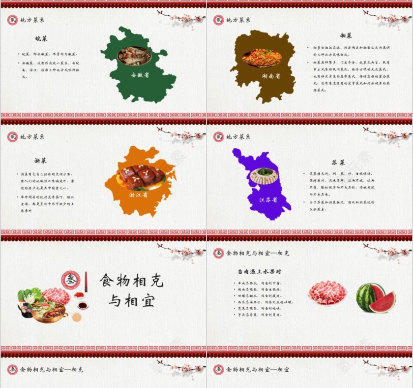 中国风中国饮食文化介绍通用PPT模板第4张