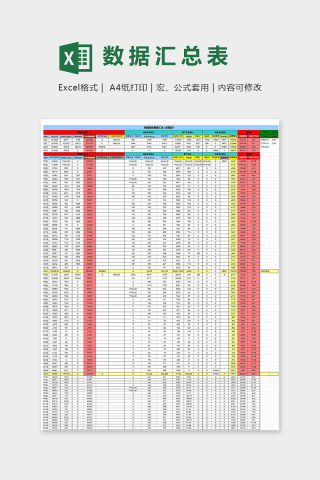 年度运营部销售数据汇总表excel模板