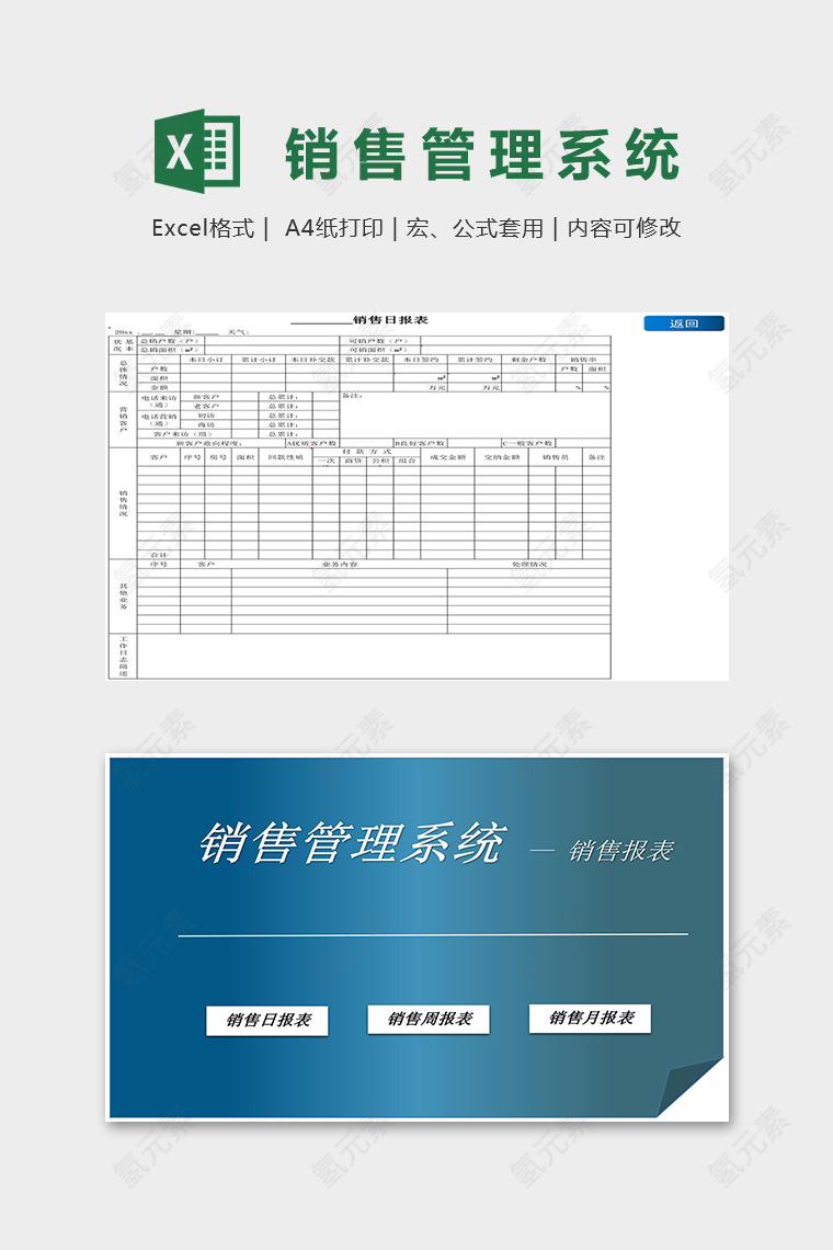 专业高端店铺销售管理系统excel模板