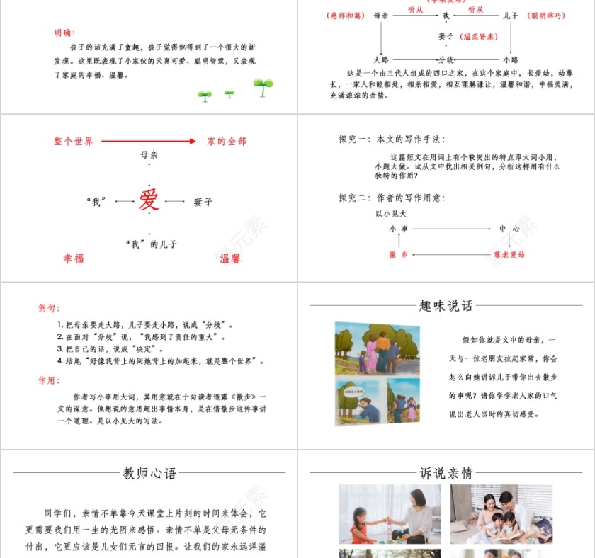 七年级语文课件《散步》PPT模板第5张
