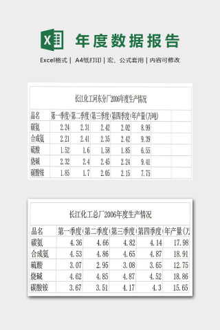 工厂年度数据报告表