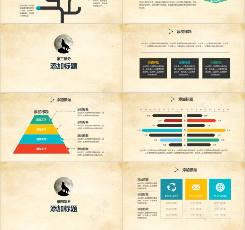 企业文化介绍动态PPT模板 狼性团队第3张