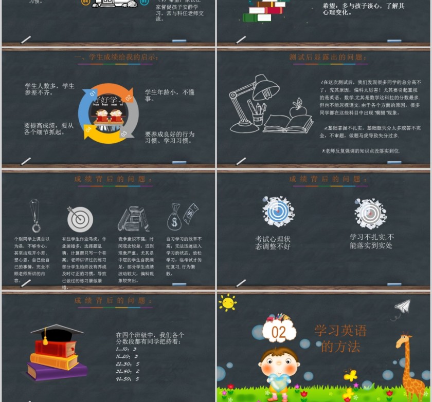 黑板风中学家长会PPT第3张