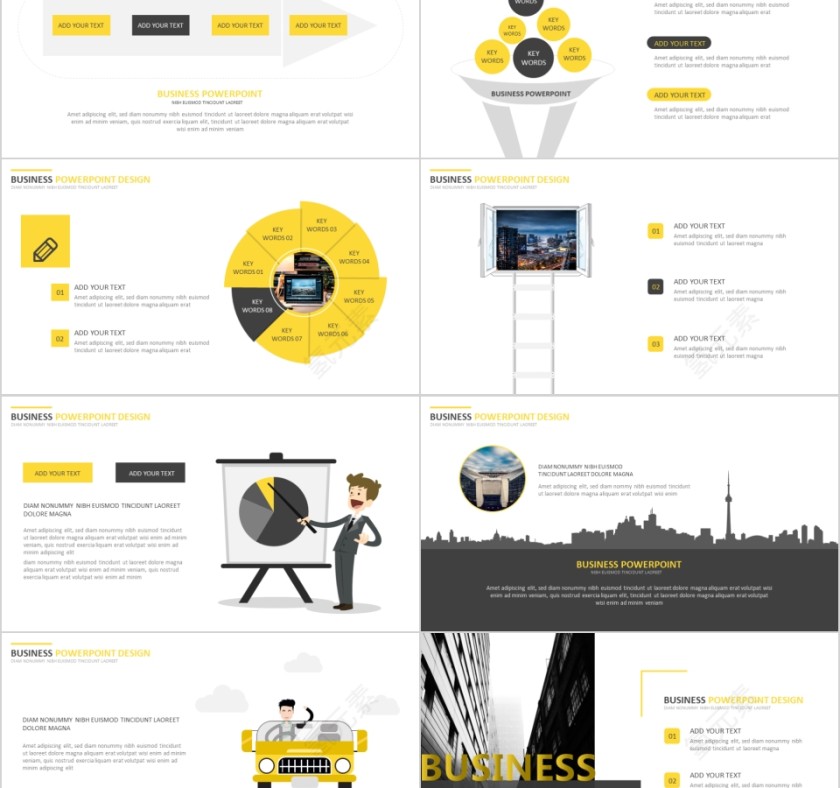 商务欧美ppt模板简约2019高端大气 商业工作汇报时尚极简风素材第2张