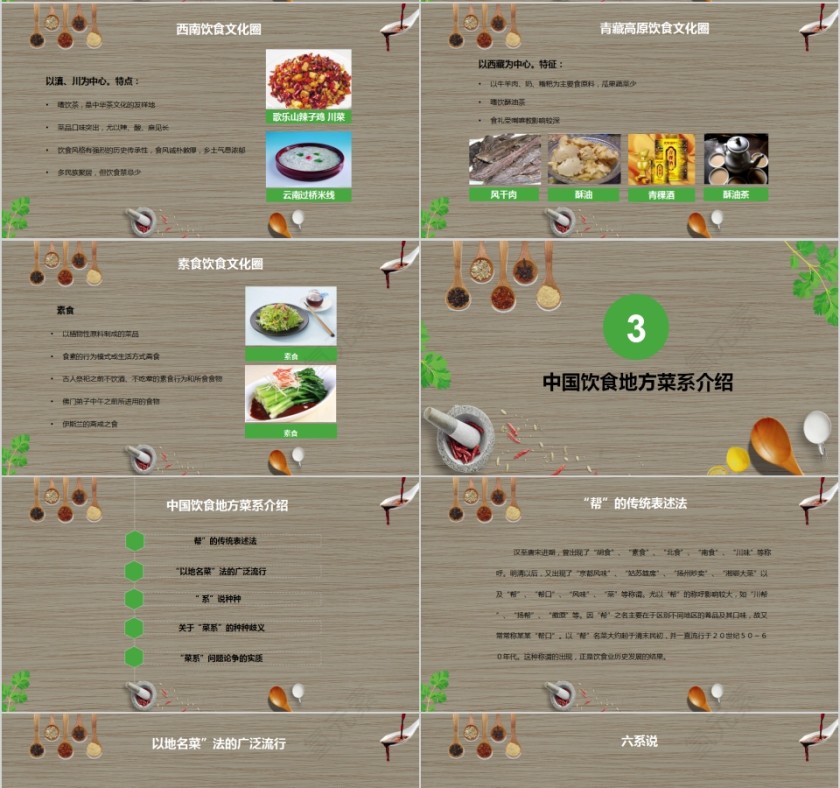 中国风中国饮食文化通用PPT模板 第4张