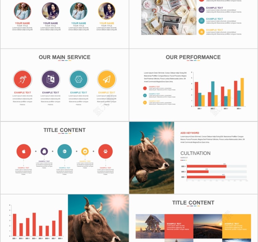 商务欧美ppt模板简约2019高端大气 商业工作汇报时尚极简风素材第2张