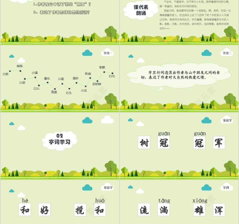 小学语文课件PPT模板 读书分享教师说课老师讲课古诗寓言公开课第2张