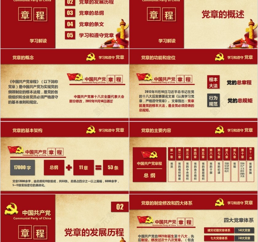 中国共产党章程党章PPT第2张