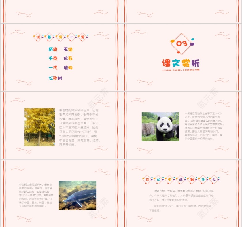 小学语文课件PPT模板 读书分享教师说课老师讲课古诗寓言公开课第3张