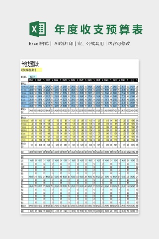 年度收支预算表Excel