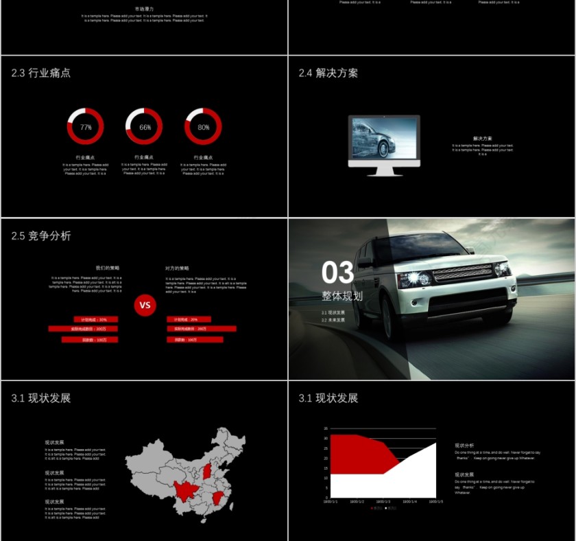 ppt模板汽车4s店维修养护美容品牌营销推广工作总结汇报销售计划第3张