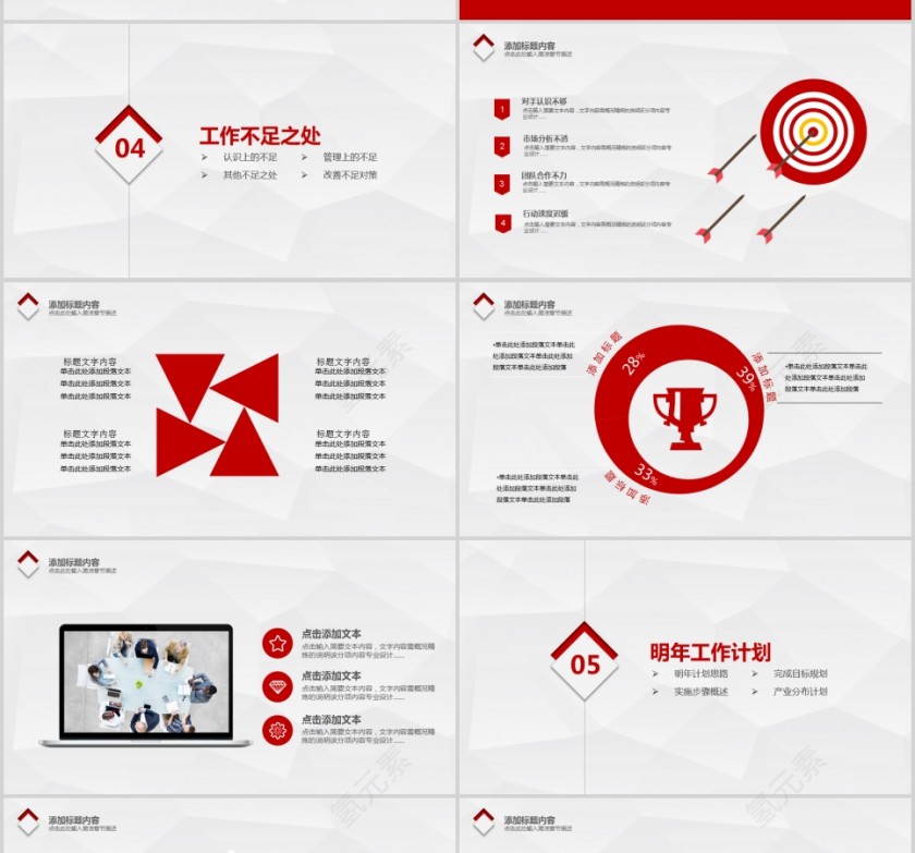 简约工作汇报年终总结PPT第4张
