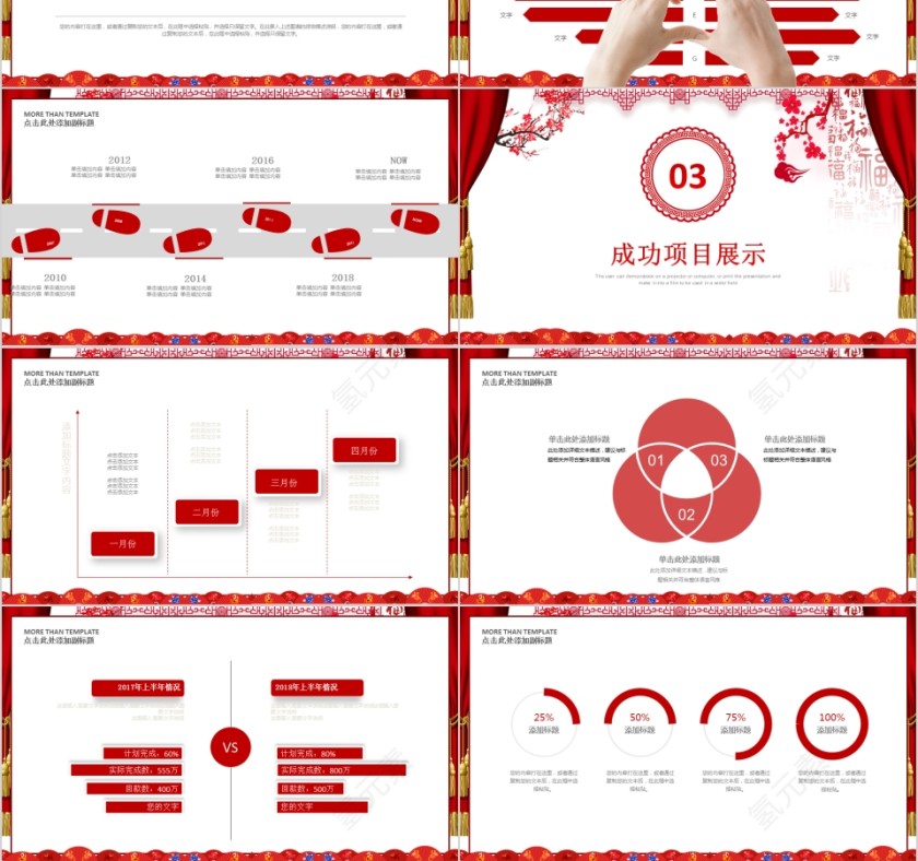 红色简约公司企业开门红ppt第3张