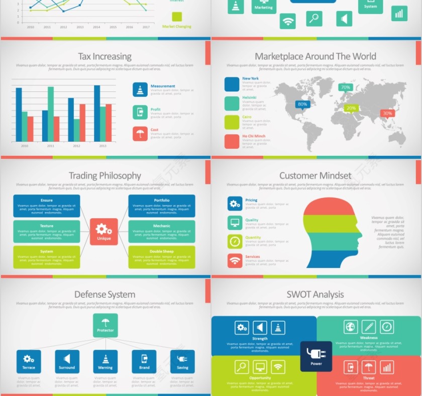 商务欧美ppt模板简约2019高端大气 商业工作汇报时尚极简风素材第3张