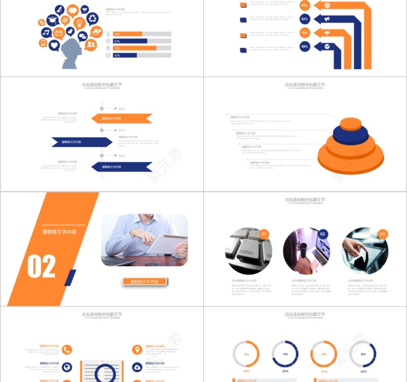 橙色简约财务总结报告ppt第2张