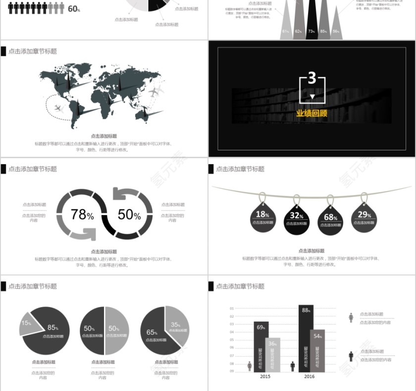 商务欧美ppt模板简约2019高端大气 商业工作汇报时尚极简风素材第3张