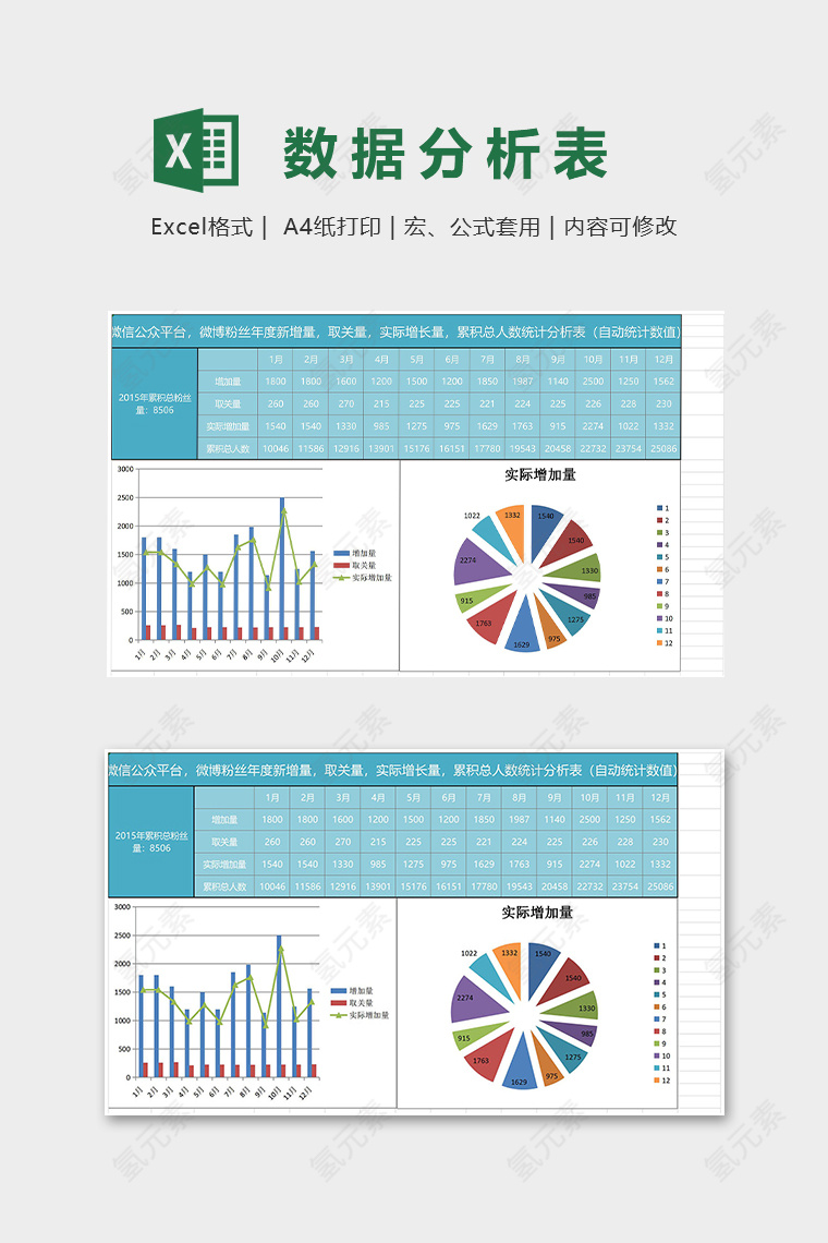 粉丝年度统计分析表