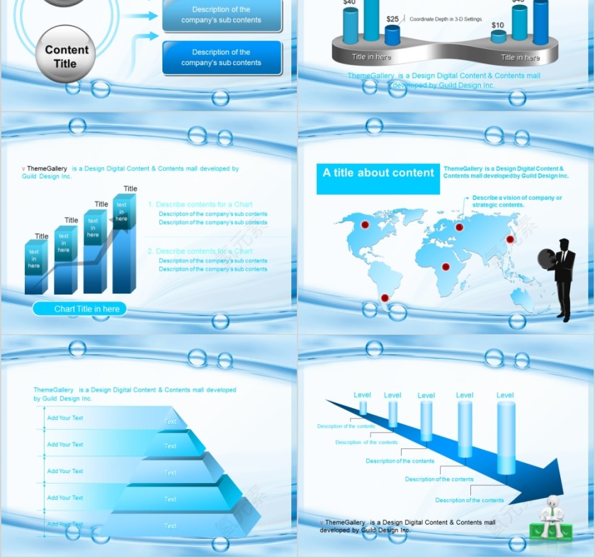 蓝色简约化妆品美容美体spa模板PPT第2张