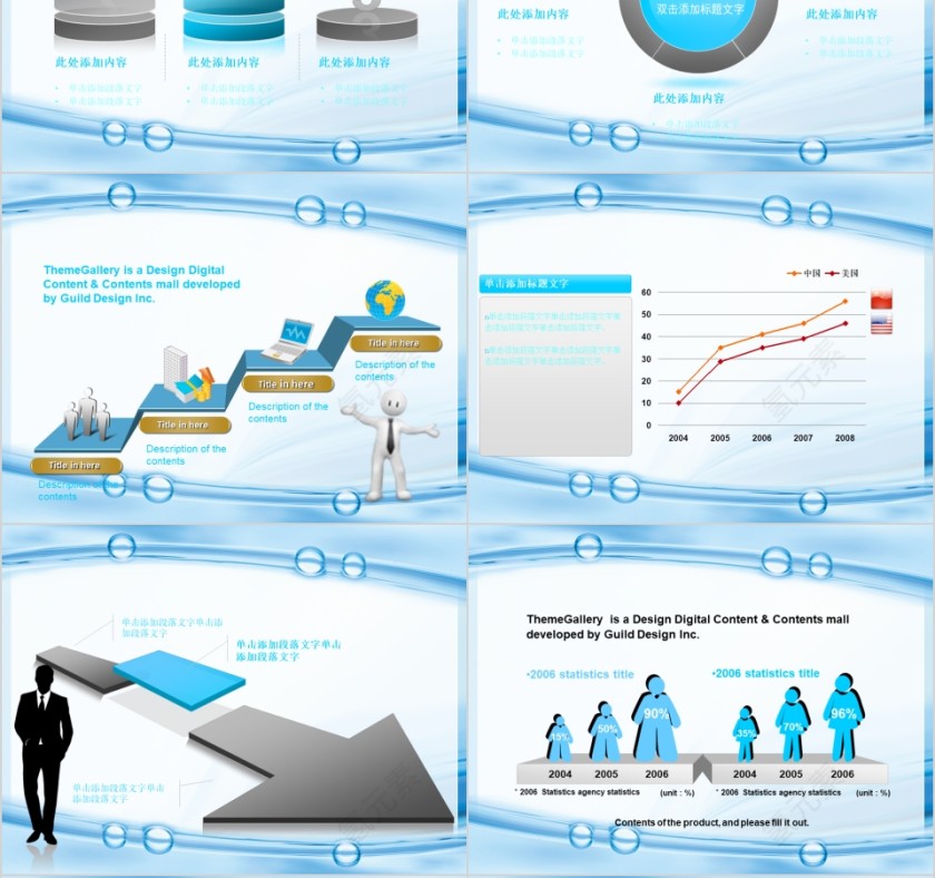 蓝色简约化妆品美容美体spa模板PPT第6张