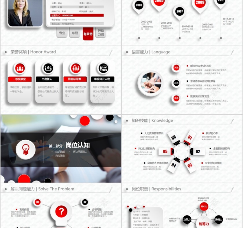 清新简约个人简历岗位竞聘ppt模版第2张