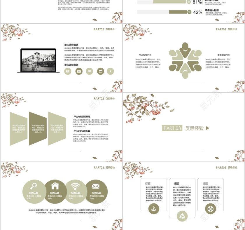 清新恬雅2019年终汇报PPT企业工作新年计划总结模板动态幻灯片第3张