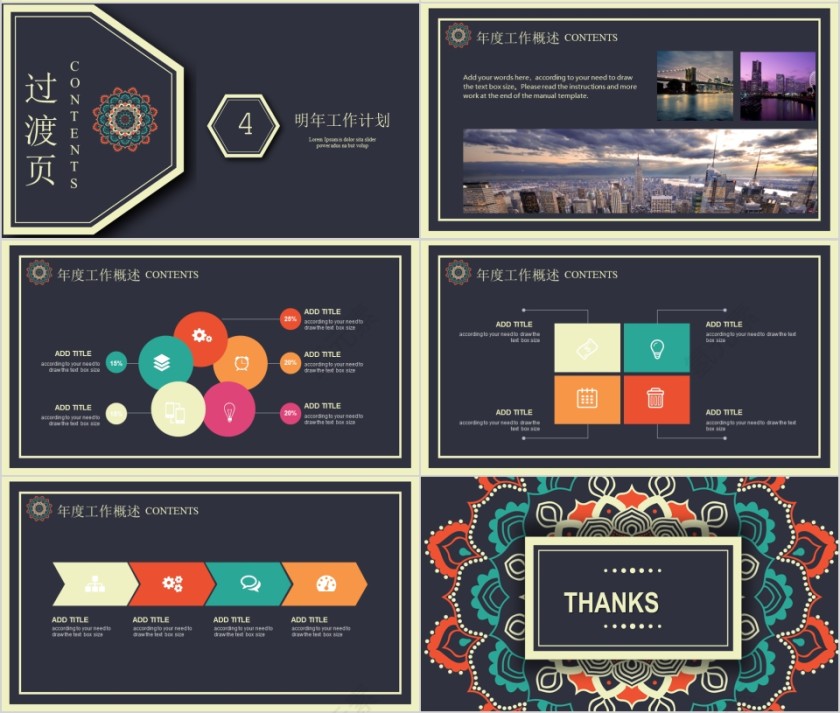 复古花纹高端定制模版PPT 工作总结第4张