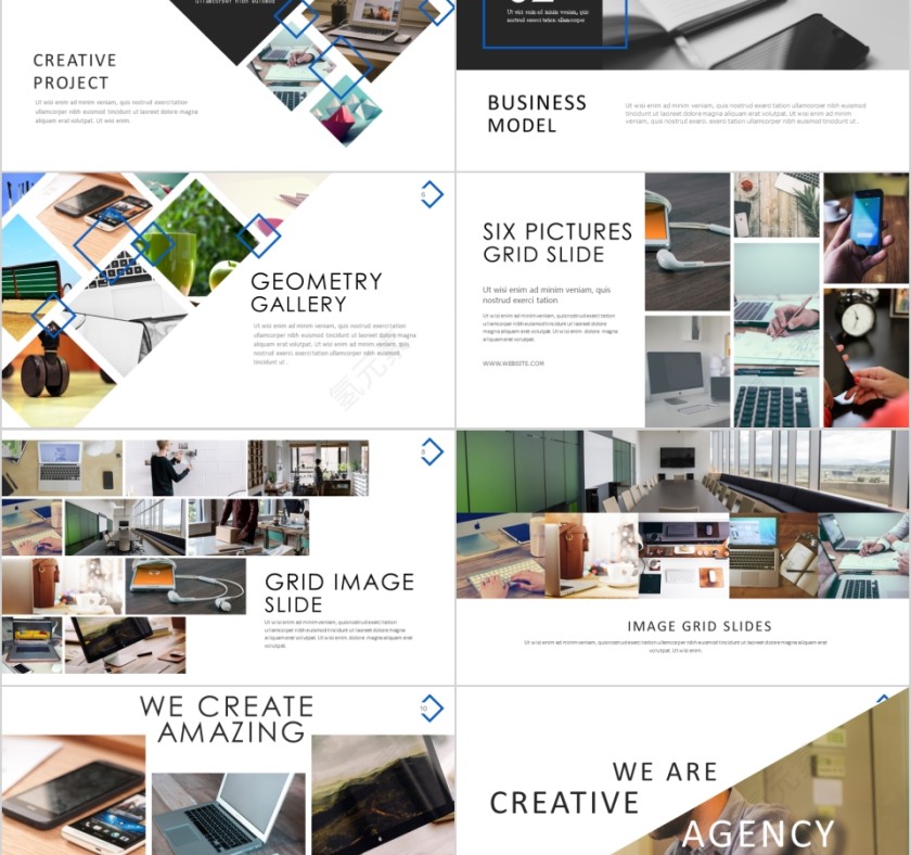 商务欧美ppt模板简约2019高端大气 商业工作汇报时尚极简风素材第2张