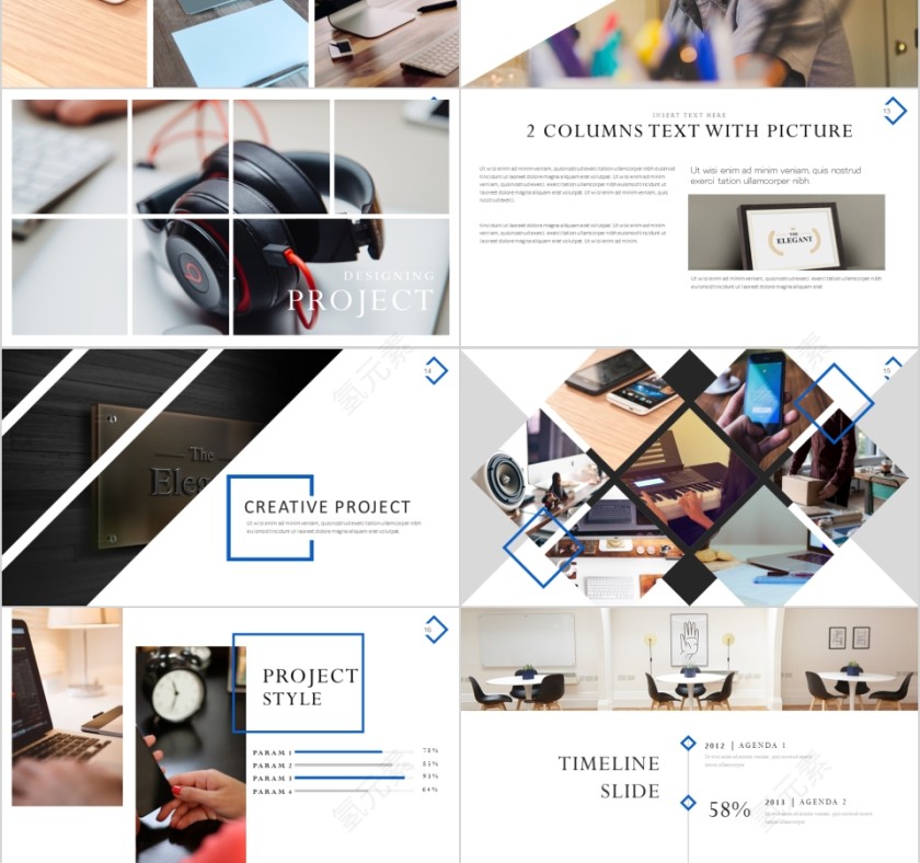 商务欧美ppt模板简约2019高端大气 商业工作汇报时尚极简风素材第3张