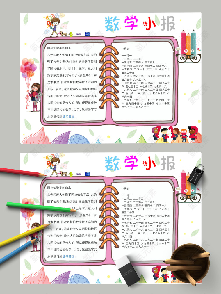 数学小报阿拉伯数字的由来