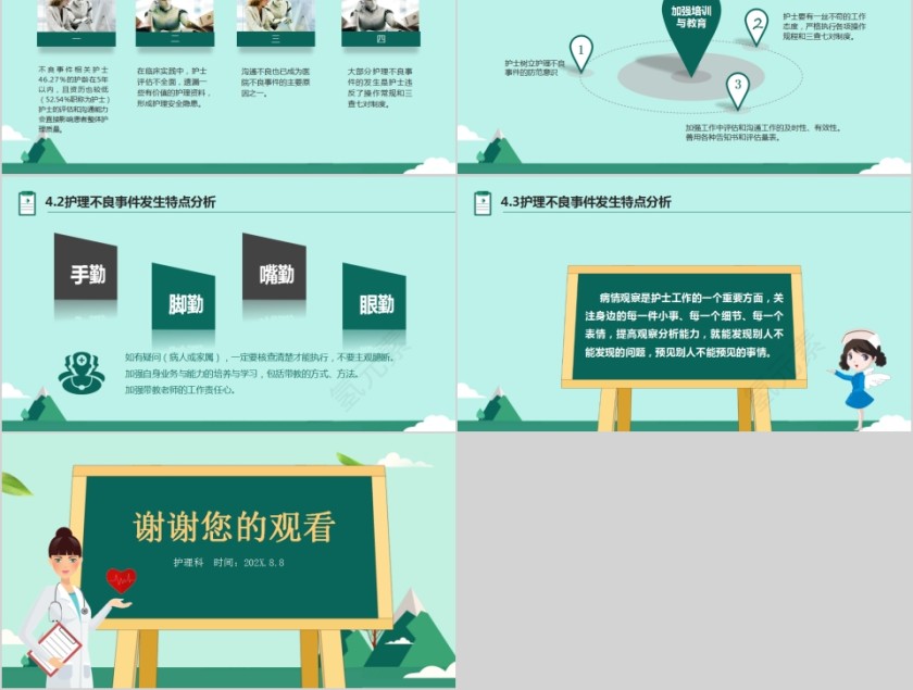 简约清新护理不良事件与隐患缺陷PPT模板第5张