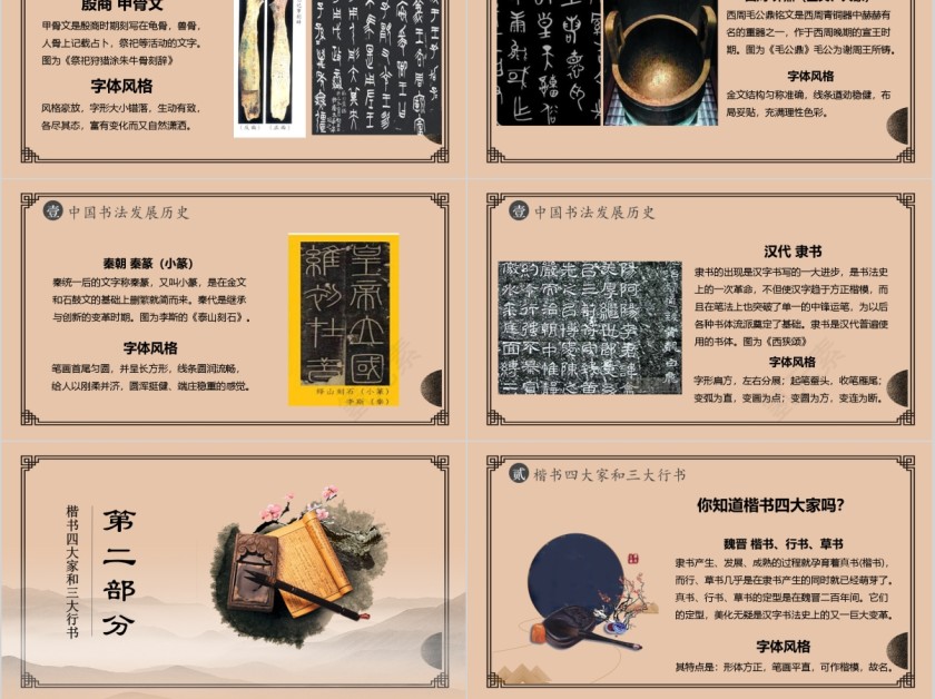 中国风书法基本常识介绍主题班会第3张
