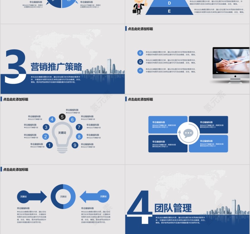蓝色简约商业创业项目计划书ppt第3张