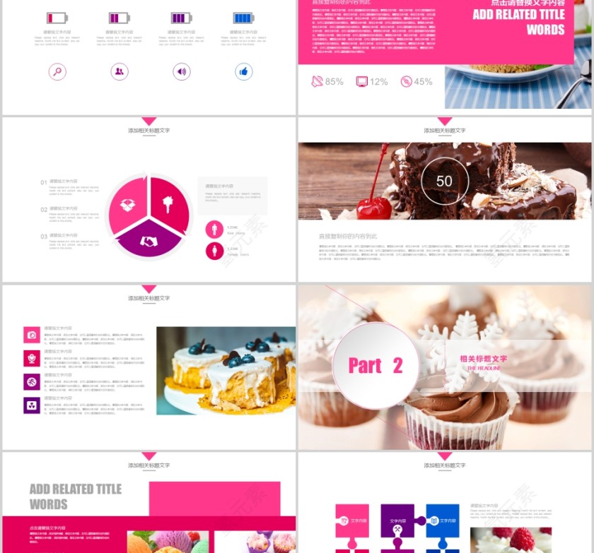 蛋糕香甜PPT面包咖啡甜点PPT第2张