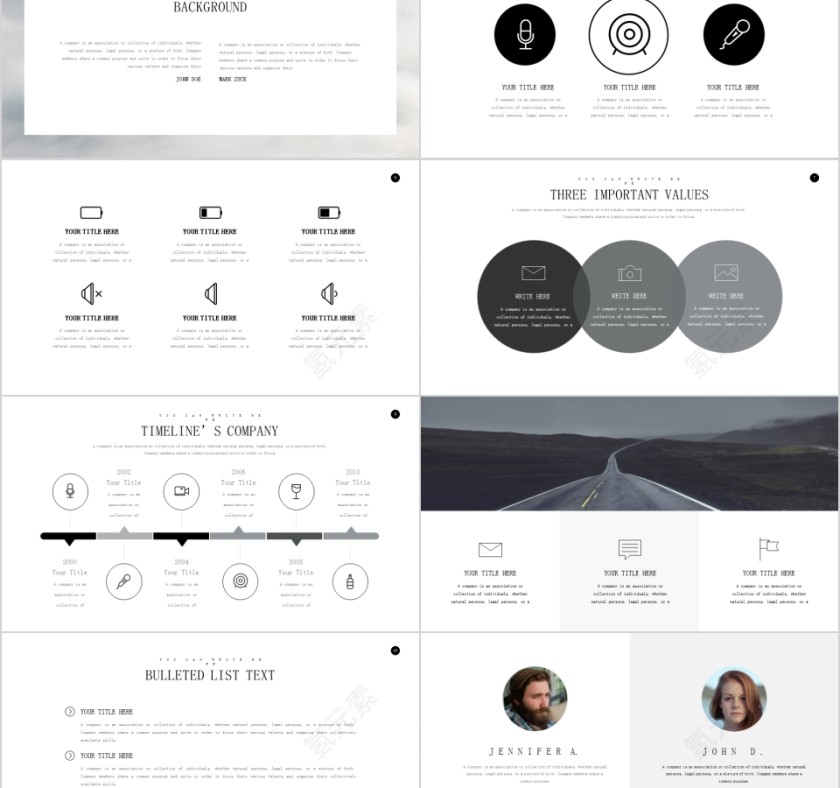 极简主义工作总结PPT模板第2张