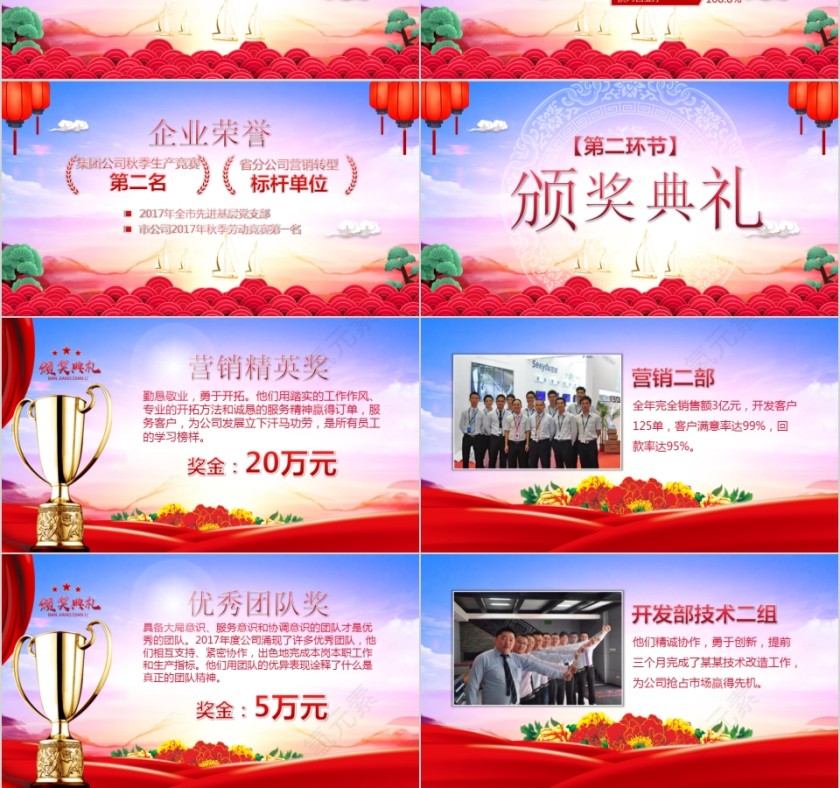 公司年终答谢会动态PPT模板企业员工客户感恩答谢晚会晚宴第3张