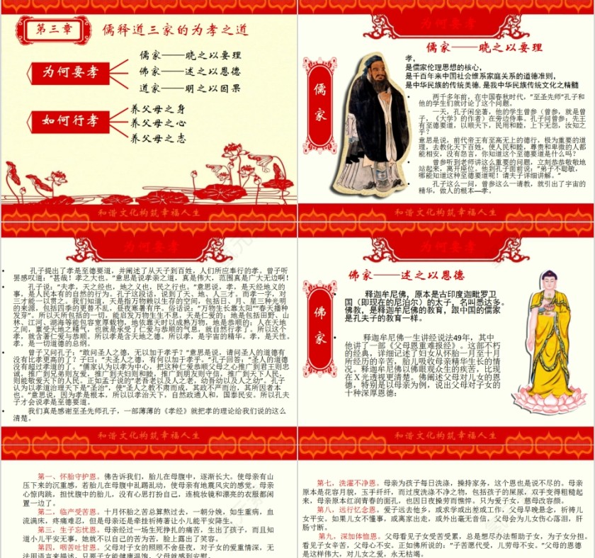 简约传统孝道PPT课件第5张