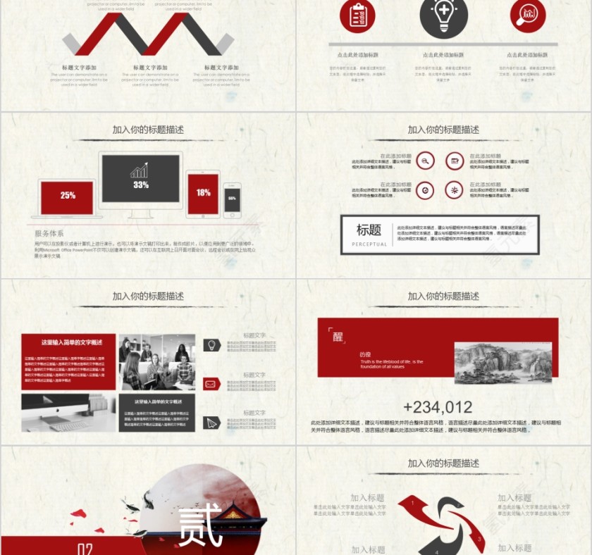 中国风述职报告工作总结ppt模板第2张