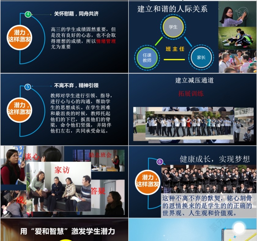 大气潜能激发班主任经验交流PPT模板第4张