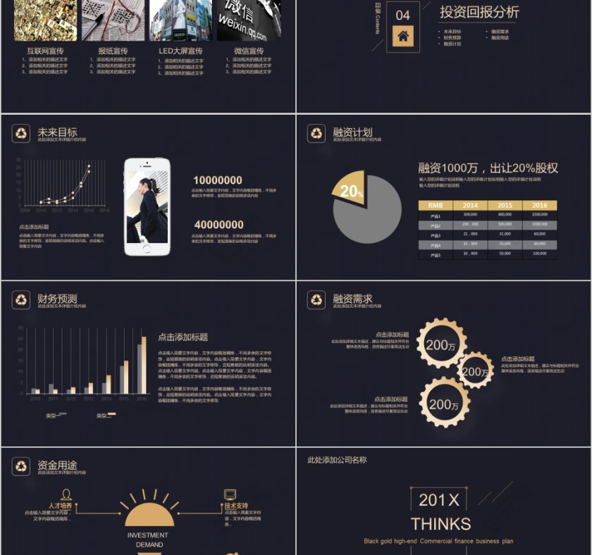 黑色大气商务项目计划书模版第5张