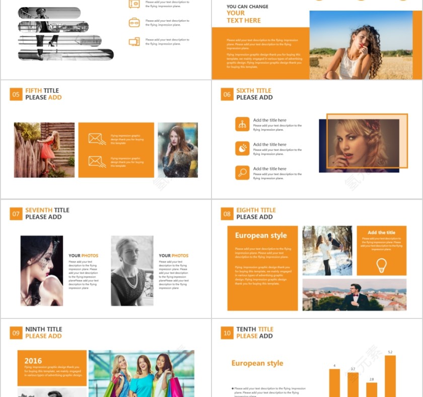 商务欧美ppt模板简约2019高端大气 商业工作汇报时尚极简风素材第2张