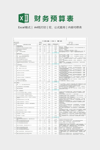 简单新预算数据分析预算表Excel
