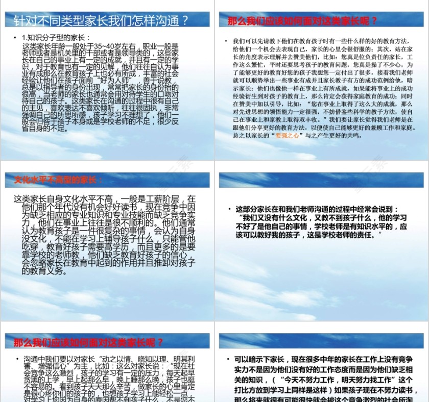 针对各种类型家长沟通技巧PPT第3张