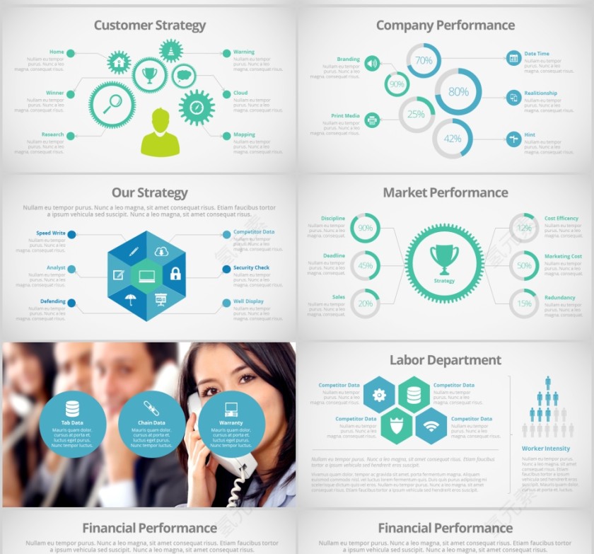  欧美经典商务时尚工作总结PPT模板 第14张